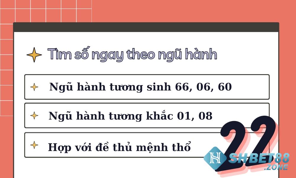 Áp dụng phương pháp ngũ hành tương sinh - tương khắc tìm số đẹp lô về 22 hôm sau nên đánh con gì